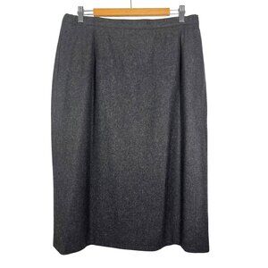 Pendleton Wool Pencil Skirt Charcoal Gray Sz 20W Flat Front Career Office Wear